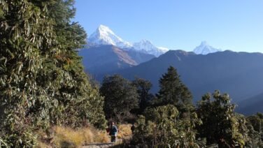 Trail of ghorepani poonhill trek during autumn season