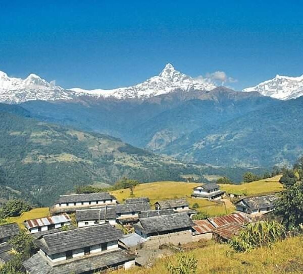 A beautiful village view seen from nepal bhutan poonhill trek tour