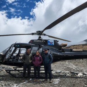Passengers enjoying views of Mount Everest on Everest Base Camp Helicopter Tour
