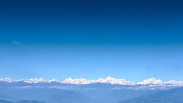 Panoramic himalayas views from champadevi hill